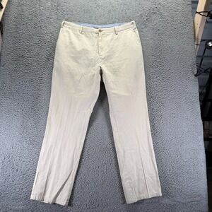 James Tattersall Pant Mens 38x32 Beige Cotton Chino Straight Business Preppy